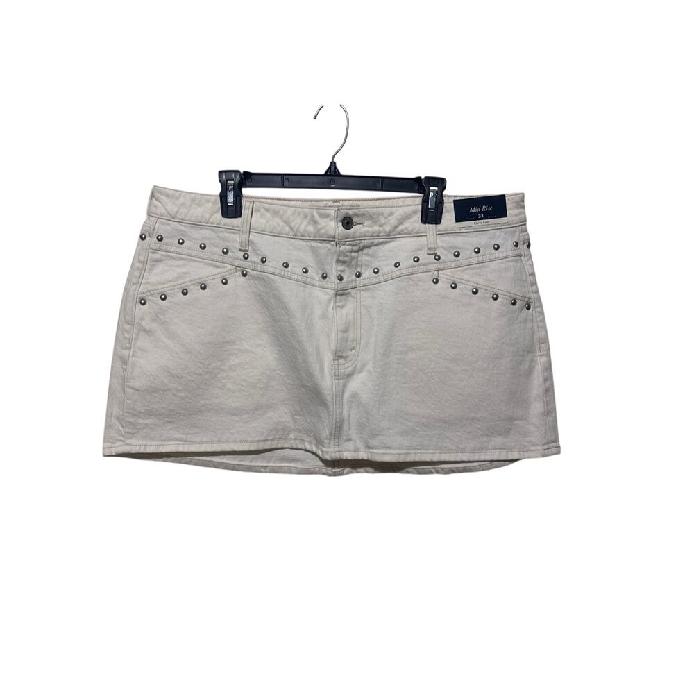 NWT Abercrombie & Fitch Studded Mini Jean Denim Skirt 33